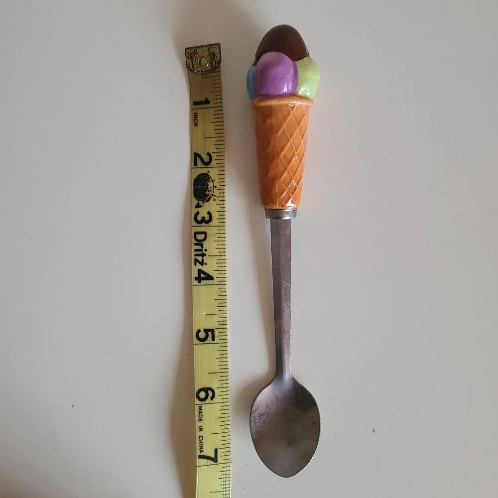 vintage ice cream sundae old fashioned fountain metal spoon